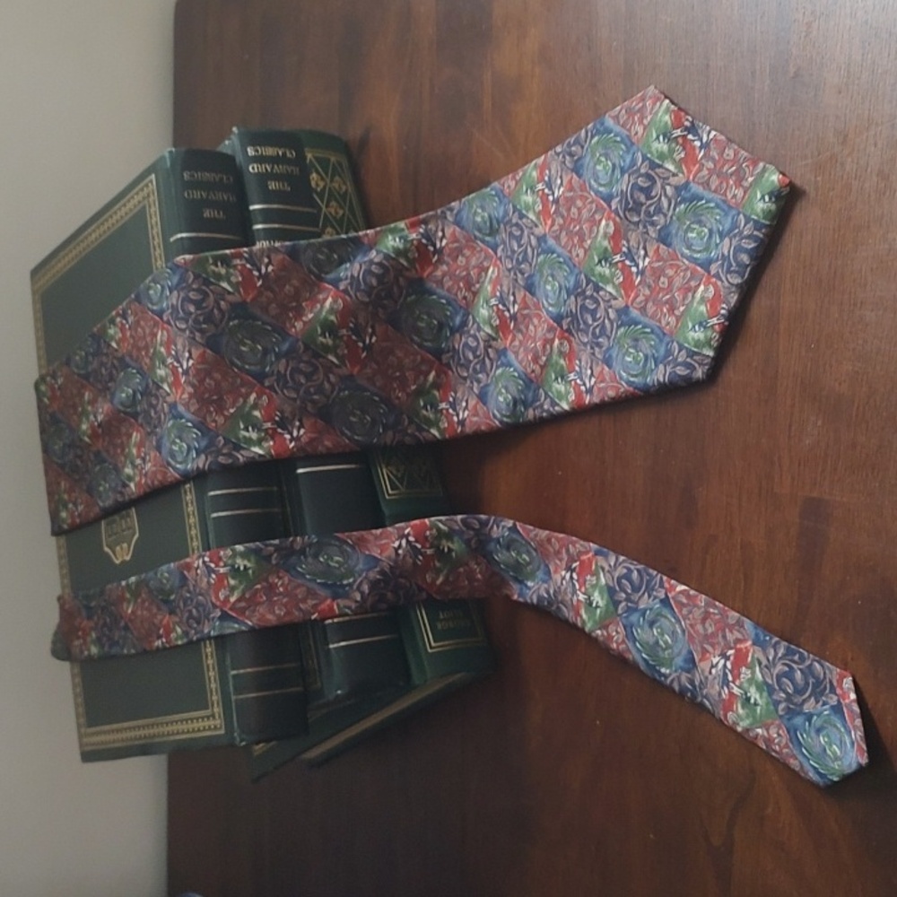 Christian Dior Blue Red Lighthouse Fisherman Aesthetic Motif Tie